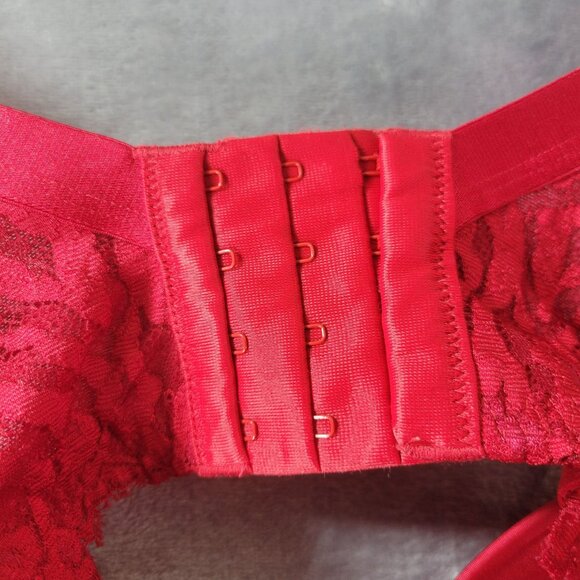 Torrid Womens 44DD Red‎ Push Up Underwire Bra Lace Trim Full Coverage Plus Size - Picture 7 of 9